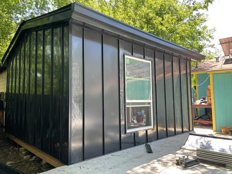 Black standing seam metal wall panels for Metal Roof Installation in Pendleton